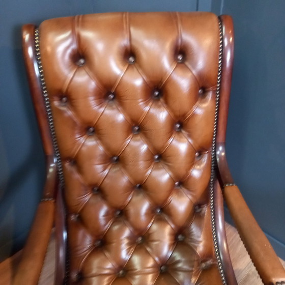 Image 1 of Chesterfield armchair cowhide leather