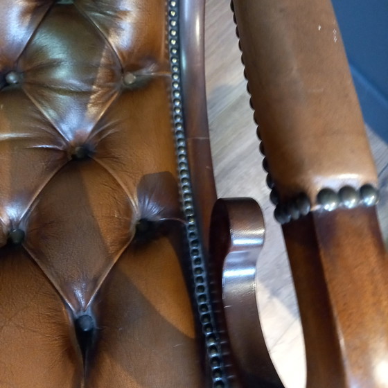 Image 1 of Chesterfield armchair cowhide leather