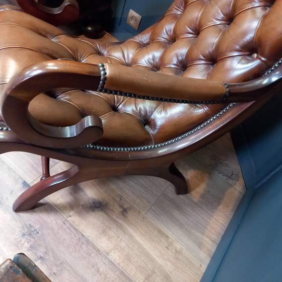 Image 1 of Chesterfield armchair cowhide leather