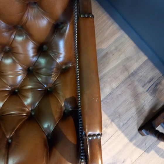 Image 1 of Chesterfield armchair cowhide leather