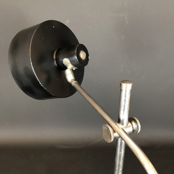 Image 1 of Vintage metal and nickel-plated brass table lamp, Italy 1950