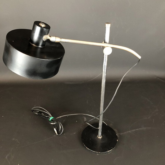 Image 1 of Vintage metal and nickel-plated brass table lamp, Italy 1950