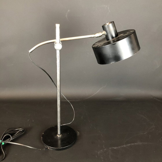 Image 1 of Vintage metal and nickel-plated brass table lamp, Italy 1950