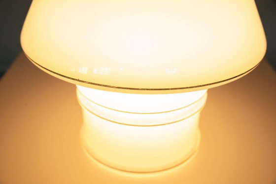 Image 1 of Lampe de table vintage en verre 1970, champignon âge de l'espace