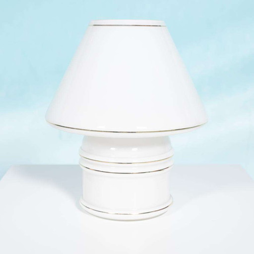 Lampe de table vintage en verre 1970, champignon âge de l'espace