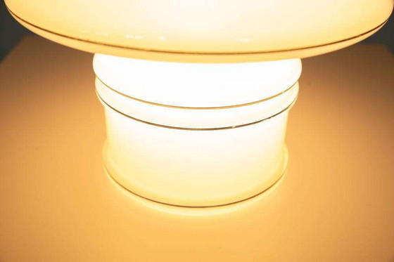 Image 1 of Lampe de table vintage en verre 1970, champignon âge de l'espace