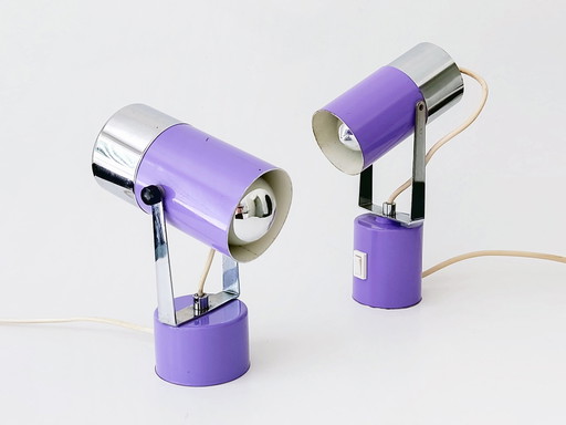 Table Lamps Set Of 2 Space Age Lilac