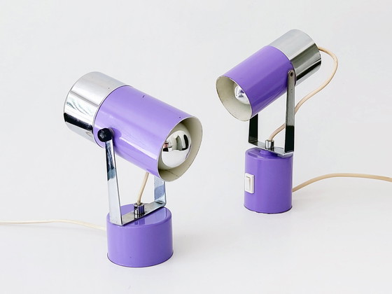 Image 1 of Table Lamps Set Of 2 Space Age Lilac