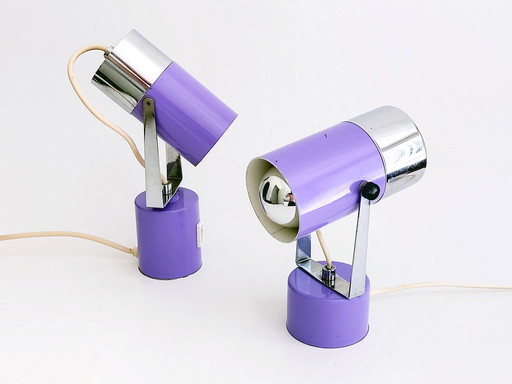 Table Lamps Set Of 2 Space Age Lilac