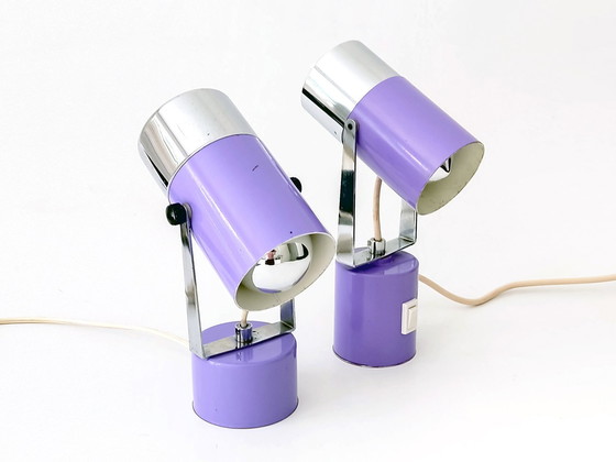 Image 1 of Table Lamps Set Of 2 Space Age Lilac