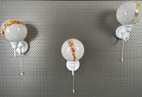 Image 1 of 3x lampade da parete vintage (anni '80) GuRo - vetro