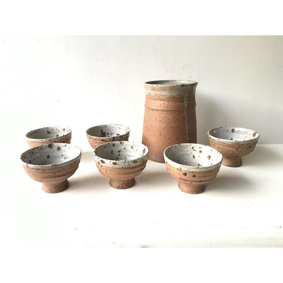 Image 1 of Vintage pyrite stoneware service set by Gustave Tiffoche