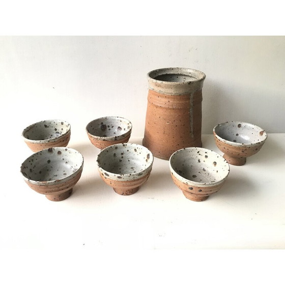 Image 1 of Vintage pyrite stoneware service set by Gustave Tiffoche