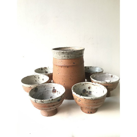 Image 1 of Vintage pyrite stoneware service set by Gustave Tiffoche