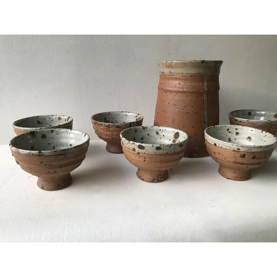 Image 1 of Vintage pyrite stoneware service set by Gustave Tiffoche