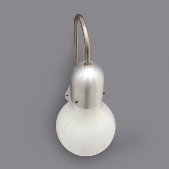 Image 1 of Vintage glass, brass and aluminum wall lamp by Stilux Milano, 1960s