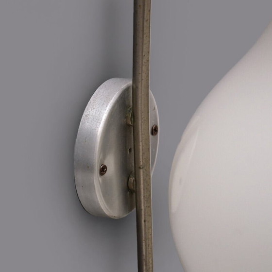 Image 1 of Vintage glass, brass and aluminum wall lamp by Stilux Milano, 1960s