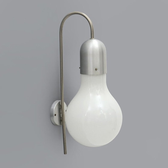 Image 1 of Vintage glass, brass and aluminum wall lamp by Stilux Milano, 1960s