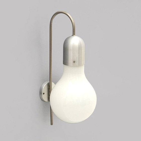Image 1 of Vintage glass, brass and aluminum wall lamp by Stilux Milano, 1960s