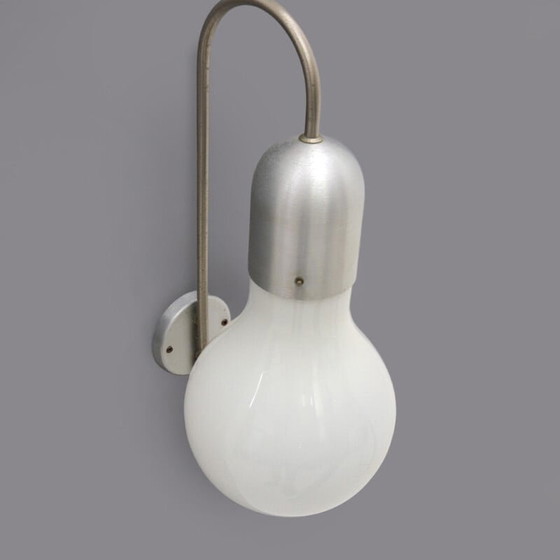 Image 1 of Vintage glass, brass and aluminum wall lamp by Stilux Milano, 1960s