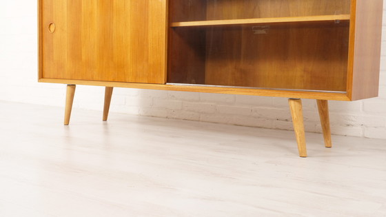 Image 1 of Vintage sideboard | Japandi | Glass sliding door | TV cabinet | 160 cm