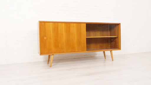 Buffet vintage | Japandi | Porte coulissante en verre | Meuble TV | 160 cm