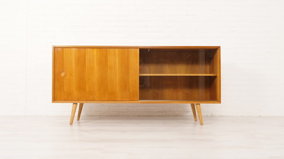 Image 1 of Vintage sideboard | Japandi | Glass sliding door | TV cabinet | 160 cm