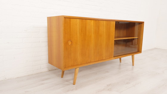 Image 1 of Vintage sideboard | Japandi | Glass sliding door | TV cabinet | 160 cm