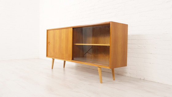 Image 1 of Vintage sideboard | Japandi | Glass sliding door | TV cabinet | 160 cm