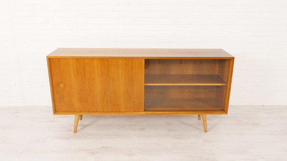 Image 1 of Vintage sideboard | Japandi | Glass sliding door | TV cabinet | 160 cm