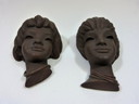 Achatit wall masks by Hans Schirmer, Germany