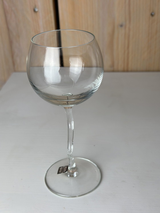 Image 1 of 4 x Mouth-blown glass wine glasses 60s