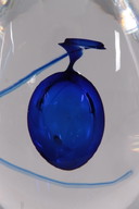 artcristal bohemia Paperweight egg shape with blue drop