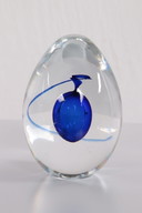 artcristal bohemia Paperweight egg shape with blue drop