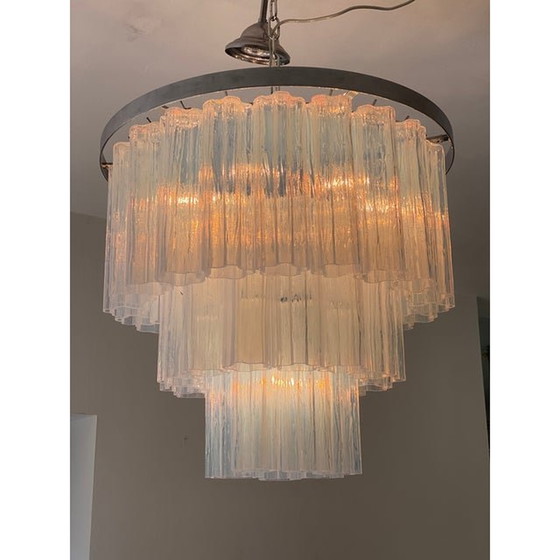 Image 1 of Contemporary Opalino Murano Glass "Tronchi" Chandelier