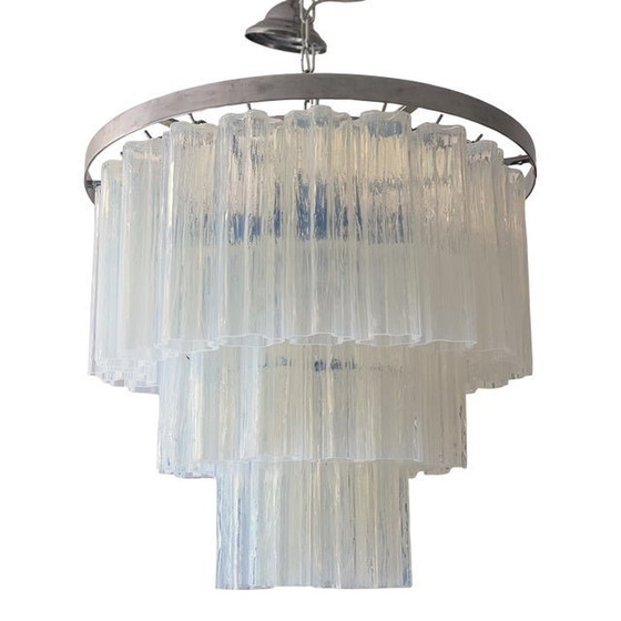 Image 1 of Contemporary Opalino Murano Glass "Tronchi" Chandelier