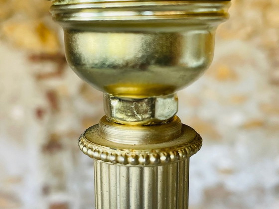 Image 1 of Lampada da terra vintage con decori in ottone dorato, anni '60