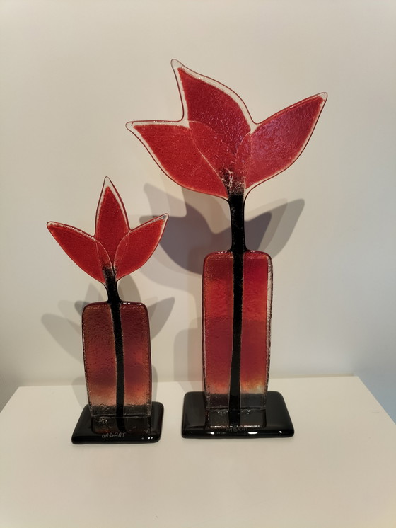 Image 1 of 2x Meadow Flower - Studio Maciej Habrat glass sculpture