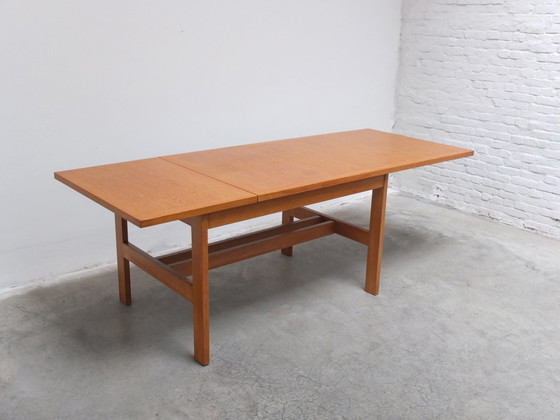 Image 1 of Extendable 'N-Line' Dining Table In Oak By P&J Neirinck, 1968