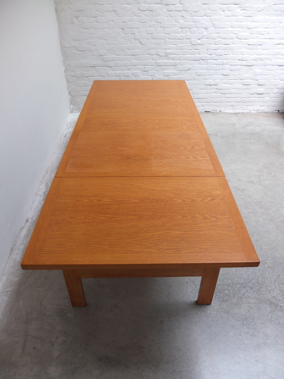 Image 1 of Extendable 'N-Line' Dining Table In Oak By P&J Neirinck, 1968