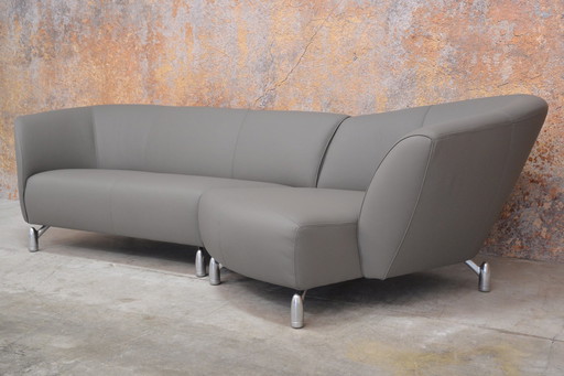 Refurbished Leather Leolux Pupilla Design Corner Sofa