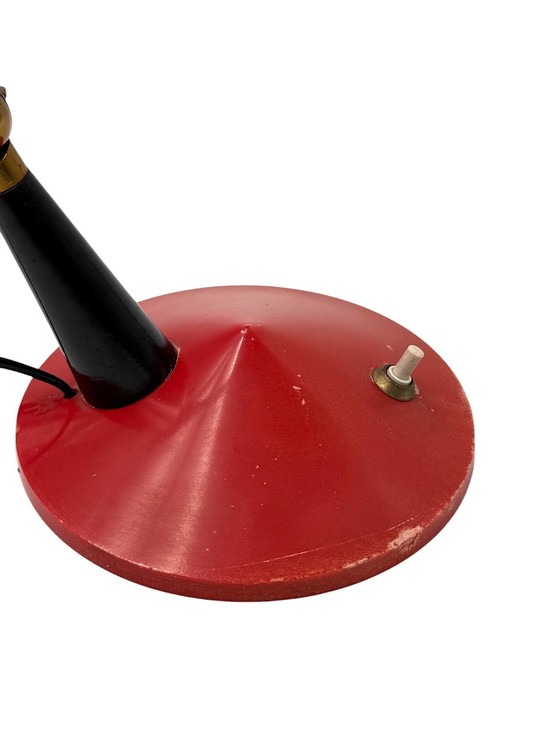 Image 1 of Mid-Century Red Desk Lamp, Stilux Milan Italy 1960 ca.