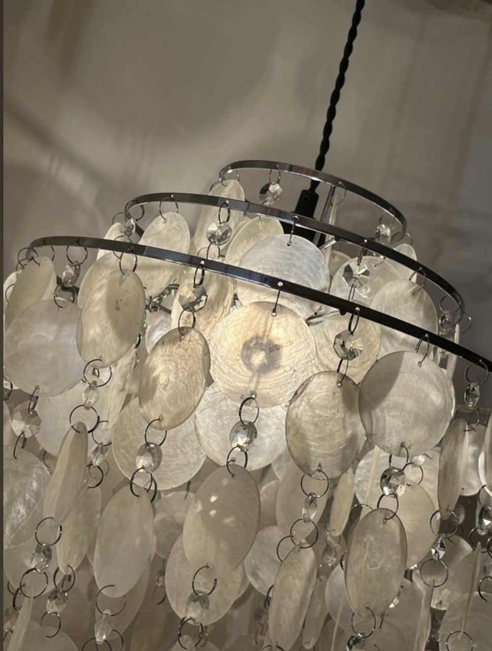 Vintage capiz shell hanging lamp clearance
