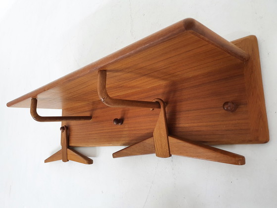 Image 1 of Teak coatrack by Aksel Kjersgaard for Vildbjerg mobelfabrik, Denmark 1960's