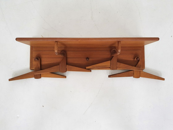 Image 1 of Teak coatrack by Aksel Kjersgaard for Vildbjerg mobelfabrik, Denmark 1960's