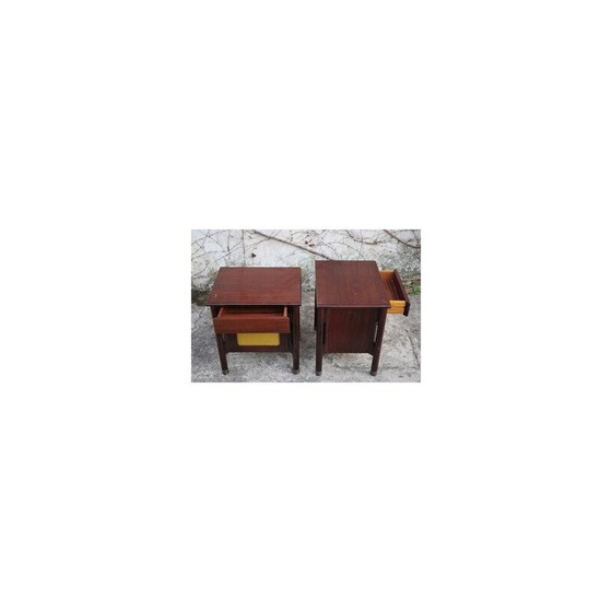 Image 1 of Pair of vintage rosewood consoles, Italy 1970