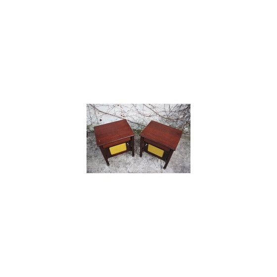 Image 1 of Pair of vintage rosewood consoles, Italy 1970