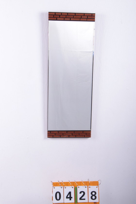 Image 1 of Oblong wall mirror with block pattern