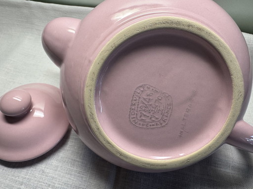 Pink Teapot With Lid Niderviller