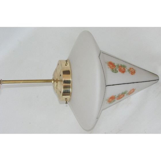 Image 1 of Vintage Art Deco brass hanging lamp, 1920